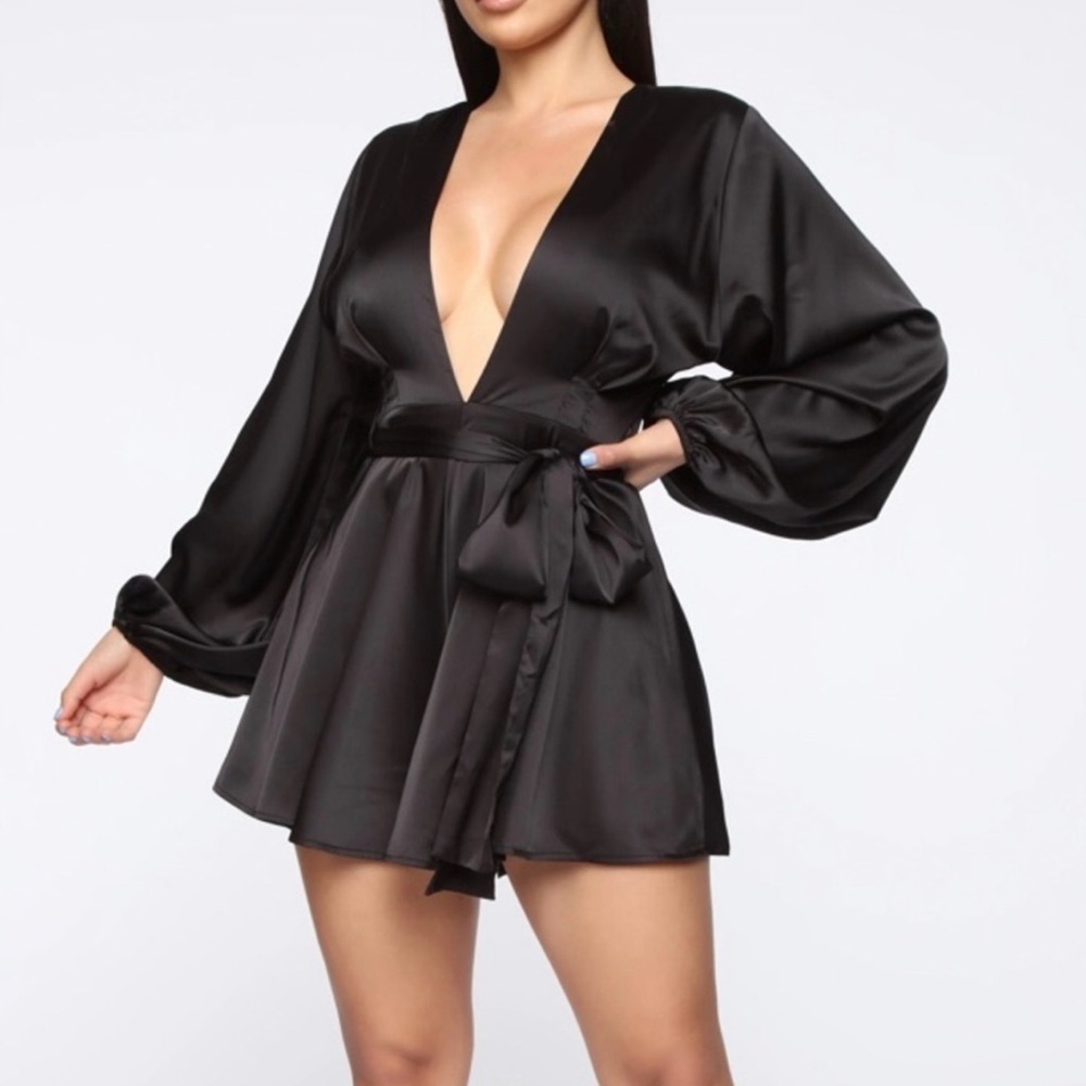 Fashion Nova Sophia Satin Romper size XL